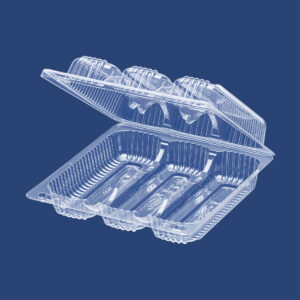 CLAMSHELL CONTAINER FOR THREE ECLAIRS 1123
