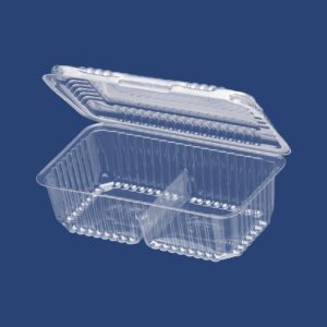 RECTANGULAR CLAMSHELL CONTAINER WITH TWO SECTIONS 1805Н RIM