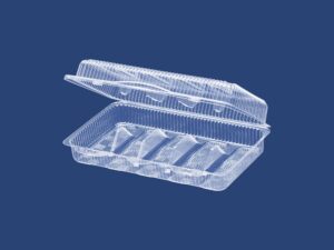 Clamshell containers with compartments