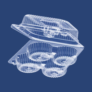 CLAMSHELL CONTAINER FOR "TARTLETS" WITH 4 COMPARTMENTS 1424